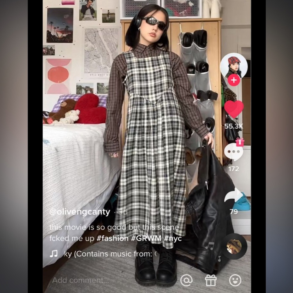 Vintage Laura Ashley plaid dress